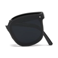 Occhiali da sole pieghevoli neri quadrati con rivetti argento e design portatile - Nero Classico