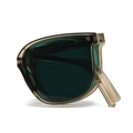 Occhiali da sole pieghevoli con montatura color tè e lenti verde scuro in forma compatta - Verde oliva