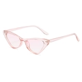 Fashionable cat eye sunglasses featuring a translucent pink resin frame for women - Transparent Pink Frame Black Grey Lens