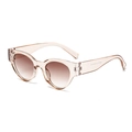 Occhiali da sole cat-eye in resina rosa champagne trasparente con lenti sfumate marroni - Champagne