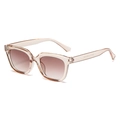 Square small frame sunglasses in transparent champagne resin with gradient brown lenses - Champagne Frame Gradient Tea Lens