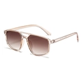 Occhiali da sole aviator champagne con lenti marroni sfumate e doppio ponte - C06 Champagne