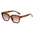 Square tortoise shell sunglasses with gradient brown lenses for a retro fashion look - Tortoiseshell Frame Gradient Tea Lens