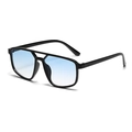 Occhiali da sole aviatore oversize a doppio ponte con montatura nera e lenti sfumate blu - C07 Montatura Nera Blu Sfumato