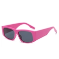 Gafas de sol ovales rosa intenso con patillas anchas y protección contra UV - Rosa Roja