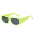 Gafas de sol ovaladas de montura gruesa en verde neón con lentes grises para mujer - Verde