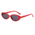 Lunettes de soleil ovales rouges avec monture épaisse et verres foncés - Rouge & Gris