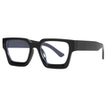 Occhiali neri quadrati oversize con lenti anti-luce blu e design retrò di tendenza - Nero