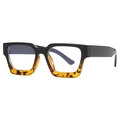 Occhiali anti luce blu quadrati oversize in nero lucido e ambra tartarugato - Nero e Tartarugato