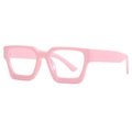 Übergroße quadratische Brille mit dickem rosa Rahmen im stylischen Candy-Color-Design - Rosa