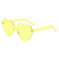 Frameless heart shaped sunglasses in translucent yellow candy color for women - C05 Lemon Light Yellow