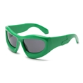 Gafas de sol Y2K envolventes con montura gruesa verde brillante y lentes gris oscuro - Verde Brillante (C04)