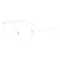 Frameless heart shaped sunglasses with a transparent一体化 clear design for parties - C12 Transparent