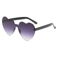 Frameless heart-shaped sunglasses featuring purple gradient lenses and black temples - C14 Gradient Grey