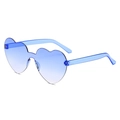 Frameless heart shaped sunglasses with blue gradient lenses and one piece design - C17 Gradient Blue