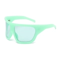 Oversized retro sunglasses with mint green frame and matching tinted lenses for street style - Mint Green
