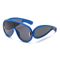 Occhiali da sole Y2K oversize futuristici con montatura blu e lenti scure - Montatura Blu Scuro Lenti Grigie