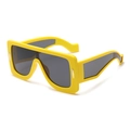 Oversized square frame sunglasses in vibrant yellow with dark grey polarized lenses - Yellow Frame Grey Lens
