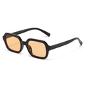 Retro-Quadrat-Sonnenbrille mit dickem schwarzem Rahmen und orangefarbenen Gläsern im Y2K-Stil - Schwarzer Rahmen Gelbe Gläser