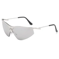 Y2K-Halbrahmen-Sonnenbrille in Silber mit Halbmond-Metallsteg und klaren Gläsern - Silberrahmen Silber Verspiegelte Gläser (C06)