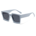Fashionable oversized square sunglasses with a light blue frame and dark gray lenses - c04 Light Blue