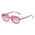 Lunettes de soleil carrées rose avec monture mate et verres dégradés violets - Rose