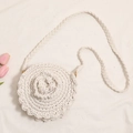 Bolso bandolera floral de ganchillo crema hecho a mano para vacaciones en la playa - Blanco Roto