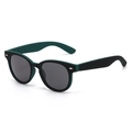 Klassische ovale Sonnenbrille mit schwarz-grünem zweifarbigem Rahmen und Silbernieten - Matt Schwarz Grün (C05)