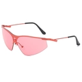 Lunettes de soleil de sport Y2K demi-monture avec verres rouges et monture en métal rouge - Monture Rouge Verres Rouges (C03)