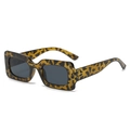 Occhiali da sole rettangolari retrò con montatura larga tartarugata leopardata trendy - Montatura Tartarugata Lenti Grigie (C02)