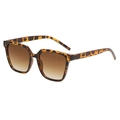 Vintage square tortoiseshell sunglasses with dark brown gradient lenses for women - Tortoise / Gradient Tea