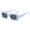 Fashionable rectangular sunglasses in lavender blue frame with dark tinted lenses - Jelly Blue Frame Black Lens (C08)