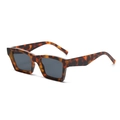 Gafas de sol cuadradas retro carey para mujer con montura gruesa de leopardo y lentes oscuros - Estampado de leopardo