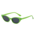 Gafas de sol de ojo de gato verde neón con lentes gris oscuro y montura vintage - Montura Verde Gris