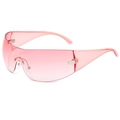 Occhiali da sole sportivi rosa Y2K con lenti sfumate senza montatura per uno stile retrò - Rosa Sfumato (C07)