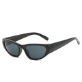 Occhiali da sole cat-eye Y2K neri con lenti grigio scuro e finitura retrò chic - Montatura Nera Lenti Grigie