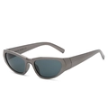 Occhiali da sole sportivi vintage Y2K cat-eye con montatura grigio scuro opaco JH18137 - Montatura Canna di Fucile Lente Grigia