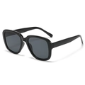 Classic oversized square sunglasses with black frame and dark grey lenses for men and women - Bright Black / Gray