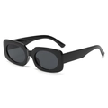 Fashionable square sunglasses with thick black frames and dark grey tinted lenses - Black Frame Grey Lens