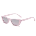 Occhiali da sole cat eye con montatura rosa chiaro traslucida e lenti sfumate alla moda - Montatura Viola Specchio Argento