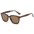 Classic square tortoiseshell sunglasses for women with brown lenses and silver studs - C02 Leopard Tortoise Tea Lens