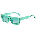 Lunettes de soleil rectangulaires vert gelée avec monture transparente et dégradé - Vert Transparent