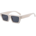 Modern rectangular sunglasses with creamy translucent frames and black lenses for street style - Jelly Grey Lens