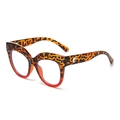 Classic oversized tortoiseshell cat-eye glasses with gold metal accents and red gradient - Tortoise and Red
