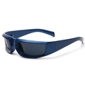 Lunettes de soleil Y2K steampunk avec monture bleue brillante et verres gris foncé - C06 Bleu