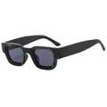 Lunettes de soleil punk hip-hop à monture carrée épaisse noire et verres gris foncé chic - Monture Noire Verres Gris