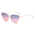 Occhiali da sole cat eye con montatura dorata e lenti sfumate viola e rosa - Grigio Rosa (C02)