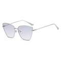 Occhiali da sole cat-eye montatura argento e lenti sfumate viola per donna - Grigio Chiaro (C04)