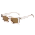 Lunettes de soleil ovales couleur gelée avec monture transparente champagne et verres bruns - Marron Clair