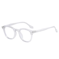 Minimalist round transparent blue light blocking glasses with stylish rivet accents - C02 Clear